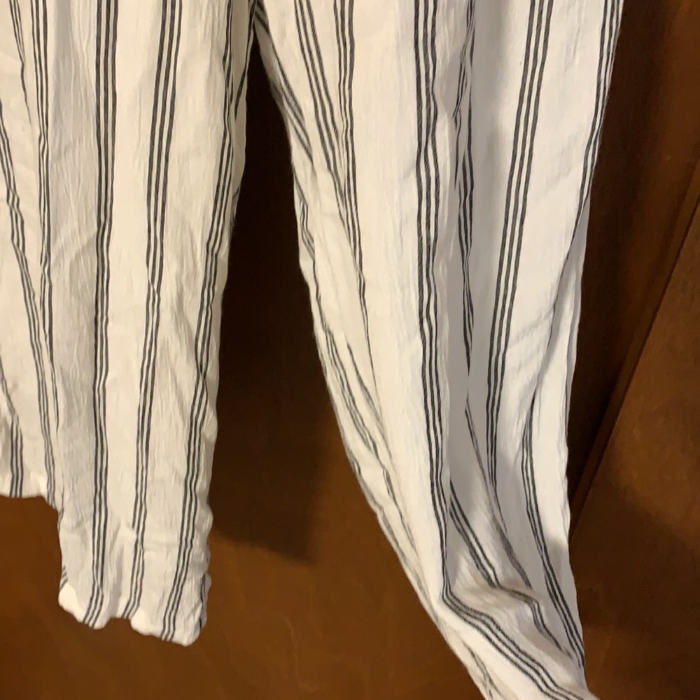 Striped Black & White Jumpsuit - Picture 7 of 10